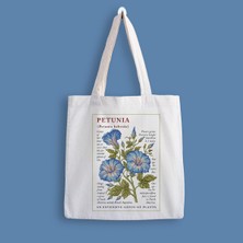 Designedfy Petunia Flower Baskılı Bez Çanta %100 Pamuk