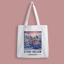 Designedfy Stars Hollow Baskılı Bez Çanta
