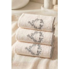 Motif Tekstil 3'lü Set Mutfak ve El/yüz Havlusu 30X50 cm %100 Pamuk - Açık Gri