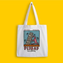 Designedfy Keith Haring Pisa 89 Baskılı Bez Çanta