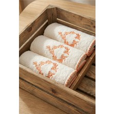 Motif Tekstil 3'lü Set Mutfak ve El/yüz Havlusu 30X50 cm %100 Pamuk - Turuncu