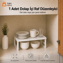 Tidy Home 1 Adet Dolap Içi Düzenleyici Raf Tabak Bardak Rafı Sert Kokusuz Plastik Raf