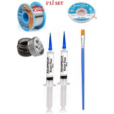 Smnr Lehim Seti 40G 0,5mm Lehim Teli Cp-2,5mm Fitil RSIASM559 Krem Flux Havya Ucu Temizleyici Seti Fırça TK89