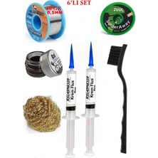 Smnr Lehim Seti 40G 0,5mm Lehim Teli 2uul-2,0mm Fitil RSIASM559 Krem Flux Havya Ucu Temizleyici Seti Tekfırça TK143