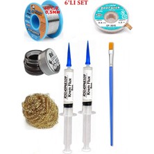 Smnr Lehim Seti 40G 0,5mm Lehim Teli Cp-3,5mm Fitil RSIASM559 Krem Flux Havya Ucu Temizleyici Seti Tekfırça TK187