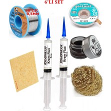Smnr Lehim Seti 40G 0,5mm Lehim Teli Cp-3,5mm Fitil RSIASM559 Krem Flux Havya Ucu Temizleyici Seti TK268