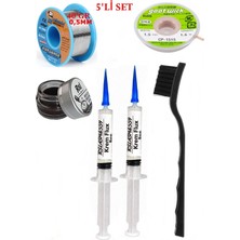 Smnr Lehim Seti 40G 0,5mm Lehim Teli Cp-1,5mm Fitil RSIASM559 Krem Flux Havya Ucu Temizleyici Seti Fırça TK103