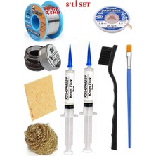 Smnr Lehim Seti 40G 0,5mm Lehim Teli Cp-3,0mm Fitil RSIASM559 Krem Flux Havya Ucu Temizleyici Seti Çiftfırça TK230
