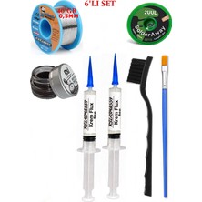 Smnr Lehim Seti 40G 0,5mm Lehim Teli 2uul-2,0mm Fitil RSIASM559 Krem Flux Havya Ucu Temizleyici Seti 2fırça TK136