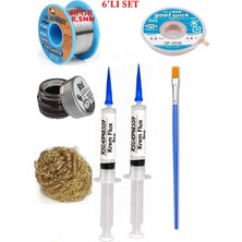 Smnr Lehim Seti 40G 0,5mm Lehim Teli Cp-2,5mm Fitil RSIASM559 Krem Flux Havya Ucu Temizleyici Seti Tekfırça TK198