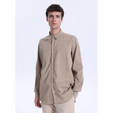Altınyıldız Classics Bej Erkek Düğmeli Comfort Fit Gömlek ACE020261370_BEJ