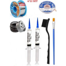 Smnr Lehim Seti 40G 0,5mm Lehim Teli Cp-3,0mm Fitil RSIASM559 Krem Flux Havya Ucu Temizleyici Seti 2fırça TK125