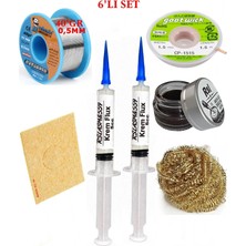 Smnr Lehim Seti 40G 0,5mm Lehim Teli Cp-1,5mm Fitil RSIASM559 Krem Flux Havya Ucu Temizleyici Seti TK278