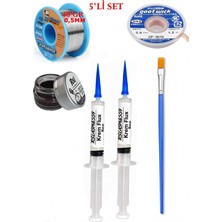 Smnr Lehim Seti 40G 0,5mm Lehim Teli Cp-3,0mm Fitil RSIASM559 Krem Flux Havya Ucu Temizleyici Seti Fırça TK69