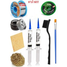 Smnr Lehim Seti 40G 0,5mm Lehim Teli 2uul-2,0mm Fitil RSIASM559 Krem Flux Havya Ucu Temizleyici Seti Çiftfırça TK239