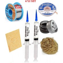 Smnr Lehim Seti 40G 0,5mm Lehim Teli Cp-3,0mm Fitil RSIASM559 Krem Flux Havya Ucu Temizleyici Seti TK262