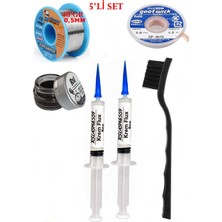 Smnr Lehim Seti 40G 0,5mm Lehim Teli Cp-3,0mm Fitil RSIASM559 Krem Flux Havya Ucu Temizleyici Seti Fırça TK75