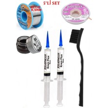 Smnr Lehim Seti 40G 0,5mm Lehim Teli Cp-2,0mm Fitil RSIASM559 Krem Flux Havya Ucu Temizleyici Seti Fırça TK62