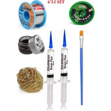 Smnr Lehim Seti 40G 0,5mm Lehim Teli 2uul-2,0mm Fitil RSIASM559 Krem Flux Havya Ucu Temizleyici Seti Tekfırça TK154