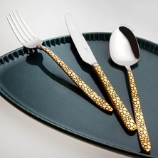 Happy Trend Jumbo 9400 Safari Gold 12 Kişilik 84 Parça Çatal Kaşık Bıçak Seti