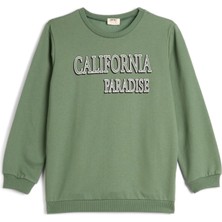 Happy Trend Sweatshirt Uzun Kollu Bisiklet Yaka Şehir Baskılı Şardonlu