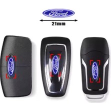 Stilix Garage FORD İle uyumlu Tourneo focus Kuga Puma Courier Fiesta Fusion Kumanda Anahtar LOGO DAMLA ETİKET Elips 21 mm  6 ADET