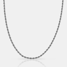 Parla Halat Zincir Kolye 3mm – Gümüş Renk 60 cm