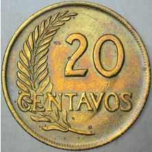 Banknoting Peru 20 Centavos 1962.