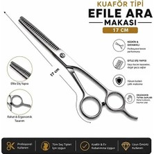 lawrenceshop 17 cm 1. Kalite Profesyonel Çelik Ara Makası Efile Saç Seyreltme Berber Kuaför Makası