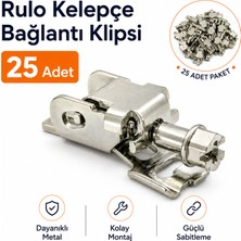 Badem10 Metal Rulo Kelepçe Bağlantı Klipsi 25 Adet Şerit Kelepçe Birleştirme Sabitleme Kilitleme Aparatı