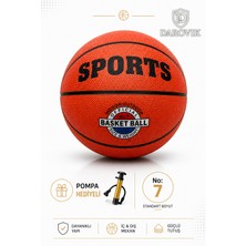 Darovik Basketbol Topu 7 Numara Iç Dış Mekan Pompa Hediyeli Turuncu
