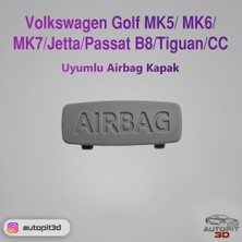 AutoPit 3D Volkswagen Golf Mk5/ Mk6/mk7/jetta/passat B8/tiguan/cc Uyumlu Airbag Kapak Gri