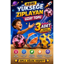 Darovik Aşırı Yükseğe Zıplayan Uzay Topu 3 Adet Delikli Bouncer Moon Ball Ay Top