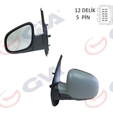 GVA Kmrsfres Diş Dikiz Aynasi Sol Kangoo-Citan 13- Elektrikli Isitmali Astarli Asferik 5 Fiş VM-6132EHPAL