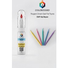 COLORGUARD Peugeot-Citröen-Opel Ewp Alp Beyazı Rötuş Boyası ve 5'li Rötuş Çubuğu Hassas Uygulama Seti