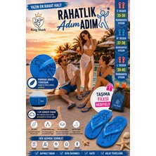 King Shark Parmak Arası Terlik, Unisex – Taşıma Filesi Hediyeli, Kadın Erkek Çocuk, Eva, Yumuşak Tabanlı, Hafif, Kaymaz, Plaj ve Havuz Terliği, Yazlık, Günlük, Şıpıdak, Flip Flop