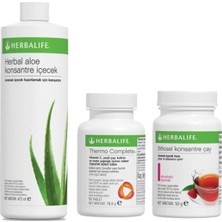 Herbalife Yağ Yakıcı Aylık Paket Klasik Çay 50 gr + Thermo + Aloe Vera Içecek