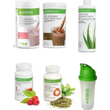 Herbalife 1 Ahududu ve Beyaz Çikolota + 1 Fındık + 1 Aloe + 1 Limon 50GR Çay + 1 Thermo + 1 Shaker