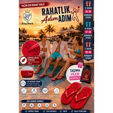 King Shark Parmak Arası Terlik, Unisex – Taşıma Filesi Hediyeli, Kadın Erkek Çocuk, Eva, Yumuşak Tabanlı, Hafif, Kaymaz, Plaj ve Havuz Terliği, Yazlık, Günlük, Şıpıdak, Flip Flop