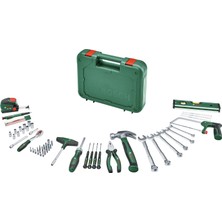 Happy Trend Bosch Alet Seti 64 Parça (Çok Yönlü, Ergonomik Aletler, Yüksek Kaliteli Malzemelerden; Pense; Ingiliz Anahtarı; Tornavida; Cırcır; Ölçüm Aletleri; Testere; Çekiç; Derin Delik Markörü)