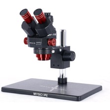 EUAS Myscope My-7s Trinoküler Stereo Mikroskop 6.5X-58X Sürekli Zoom 360° Ayarlanabilir Başlık ve Büyük Metal Tabanlı Elektronik Tamir Mikroskobu