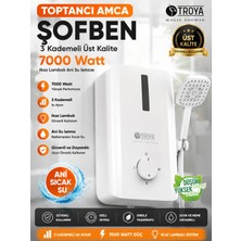 Toptancı Amca Yangına Karşı Alev Almayan Şofben 3 Kademeli Üst Kalite 7000 Watt Ikaz Lambalı Ani Su Isıtıcısı