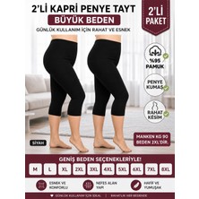Medament 2'li Büyük Beden Battal Ağlı Kapri Penye Tayt Rahat Kalıp, Yüksek Bel.