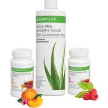 Herbalife Ödem Atıcı Seti Ahududu+Şeftali 50GR Çay+ Aloe Vera Içeceek 473ML