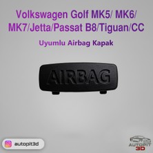 AutoPit 3D Volkswagen Golf Mk5/ Mk6/mk7/jetta/passat B8/tiguan/cc Uyumlu Airbag Kapak Siyah