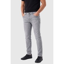 RizzUP Erkek Slim Fit Dar Kesim Likralı Gri Kot Pantolon – Yumuşak Dokulu Esnek Jean 2600816