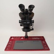 EUAS Myscope Td-7s Kamera Yuvalı Profesyonel Trioküler Siyah Kafa Tamir Mikroskobu ve LED Işıklı Geniş Kırmızı Çalışma Tablası (My-7s)