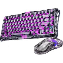Omrs Store Mercury V75 Lite Hall Effect Manyetik Klavye + M2 26.000 Dpı Rgb Kablosuz Mouse Oyuncu Seti Şeffaf Siyah