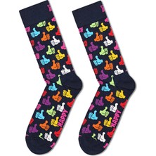 Happy Socks Lacivert Kadın Desenli Soket Çorap THU01-6550