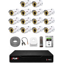 Fury Full Hd 14 Kameralı Gece Renkli Görüş Su Geçirmez Güvenlik Kamera Seti 1 Tb HDD 2239